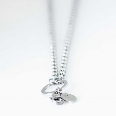 Rolo Necklace - Silver Tone - With Dangle Ring